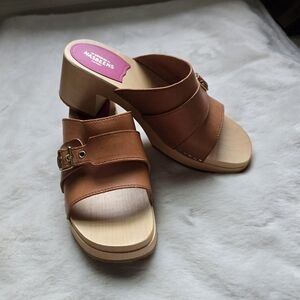 Swedish Hasbeens Tan Leather Sandals